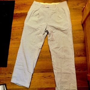 JoS A Bank seersucker pants. Cuffed at the bottom Worn once. 34 x33